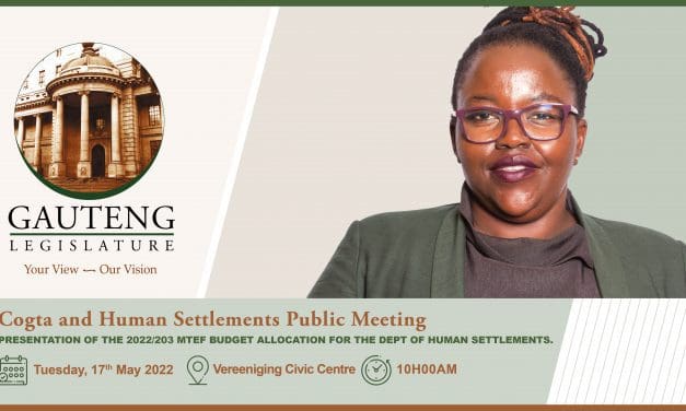 MEDIA ADVISORY – Human Settlements Department to present its Budget to the public