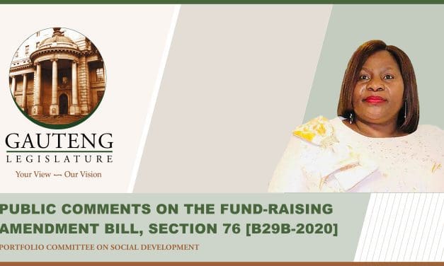 GPL INVITES PUBLIC TO COMMENT ON THE FUND-RAISING AMENDMENT BILL, SECTION 76 [B29B-2020]